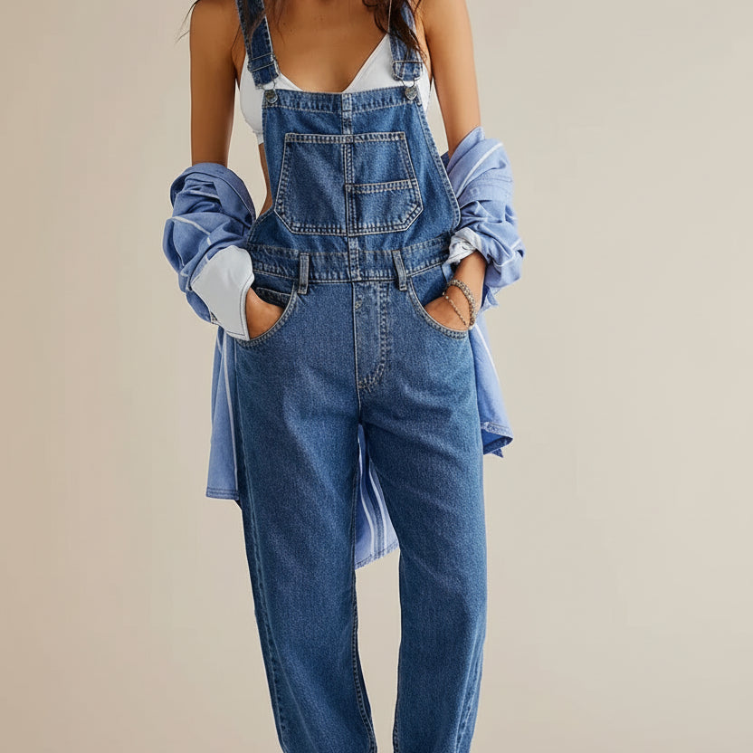 Vintage-overalls til kvinder, bred stil