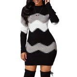 Elegant strikket kjole med krave til vinteren