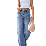 Lyseblå jeans til kvinder med bred pasform