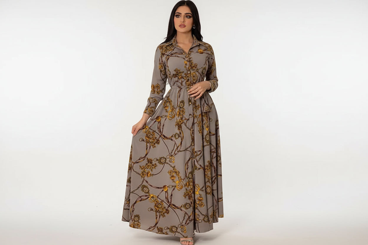 Casual dametøj: Vinterkjole med print