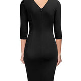 Elegant bodycon-kjole med lange ærmer til hverdagsbrug