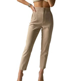 Professionelt look: Høje bukser til kvinder på arbejde