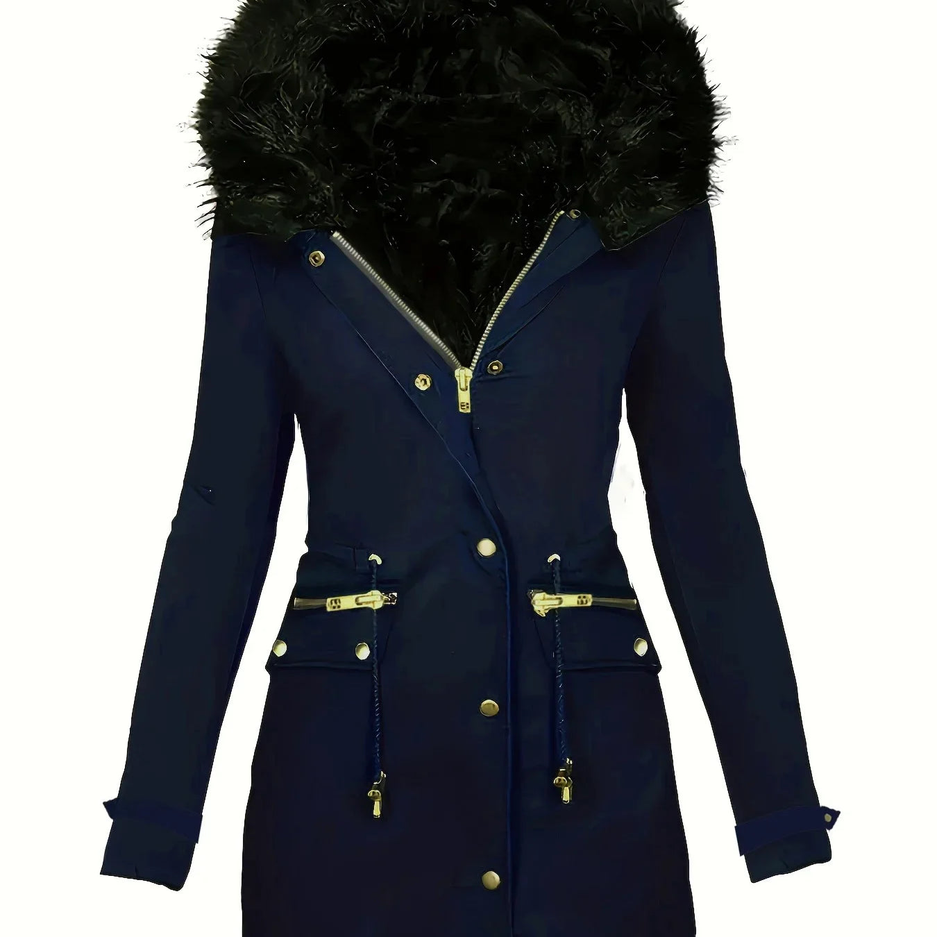 Chic vinterjakke med plys hætte