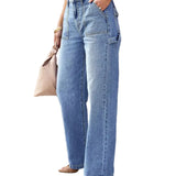 Lyseblå jeans til kvinder med bred pasform