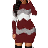 Elegant strikket kjole med krave til vinteren