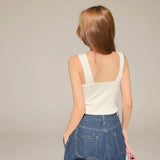 Top Corset Y2K: Kort T-shirt med stropper og skulderpuder