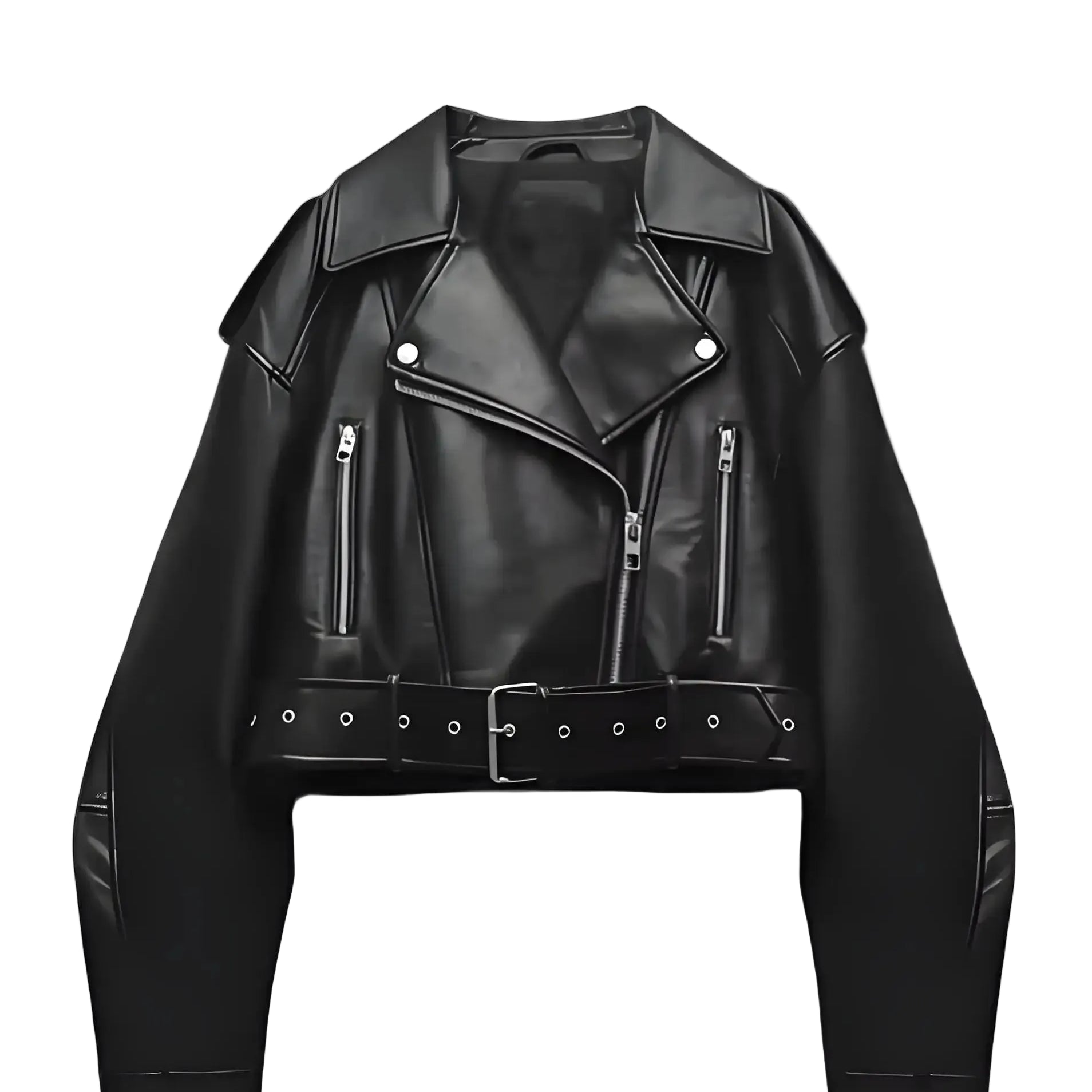 Oversized vintage jakke til kvinder i syntetisk læder