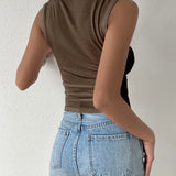 Top Casual Plisseret Sommer Elegant