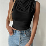 Top Casual Plisseret Sommer Elegant