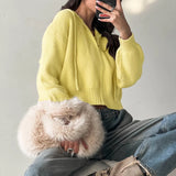 Vintage cardigan med hætte