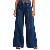 Wide Leg Jeans til kvinder i dyb blå – Stil og komfort