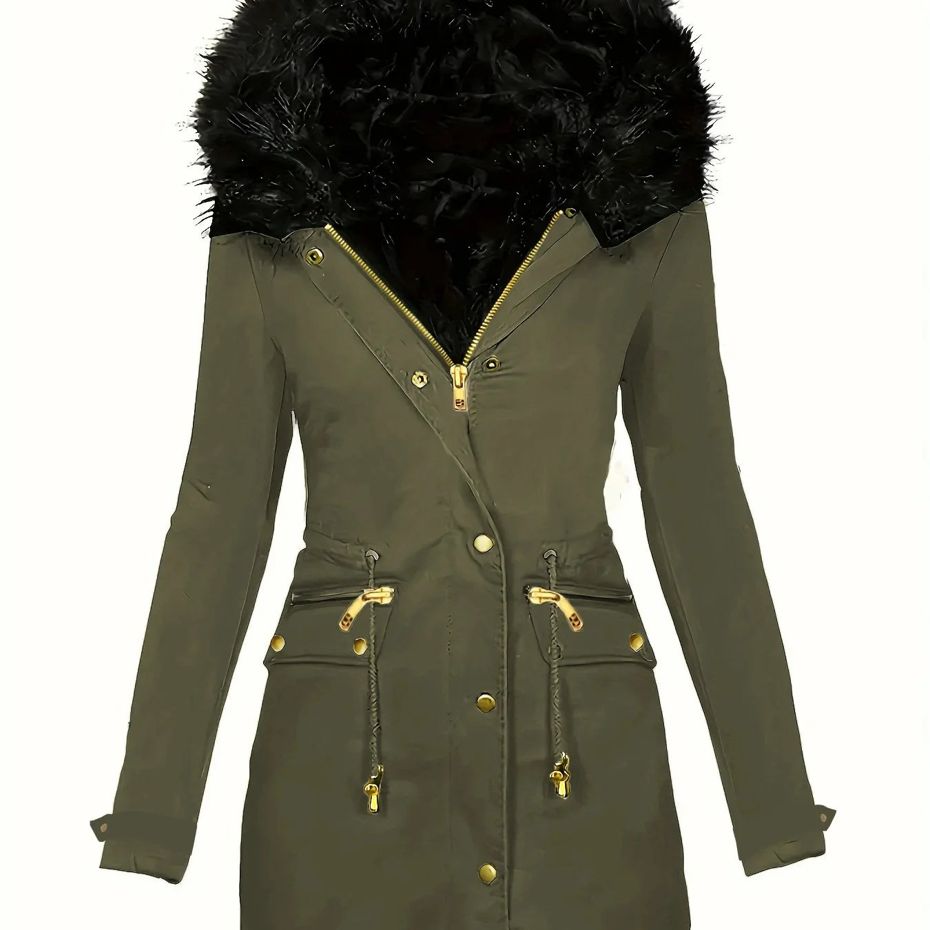 Chic vinterjakke med plys hætte