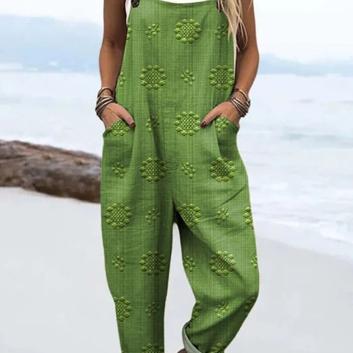Luftig vintage-jumpsuit med vidde i benene