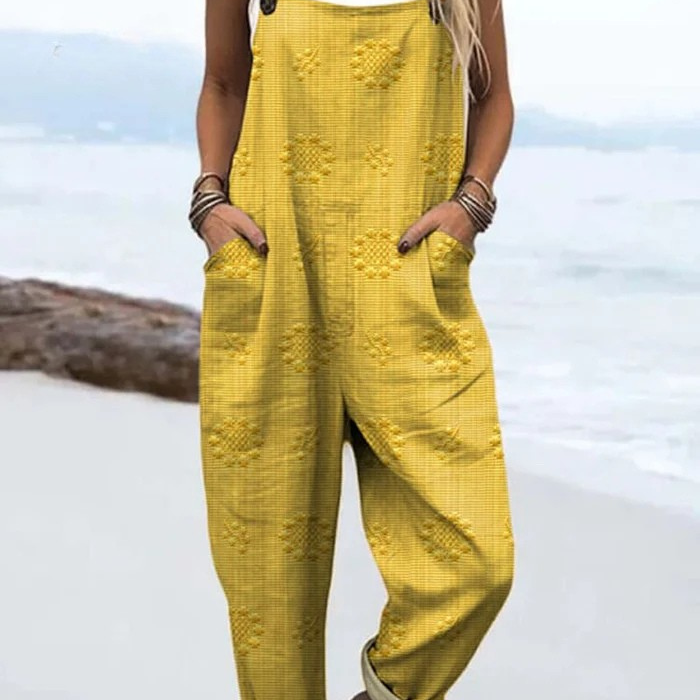 Luftig vintage-jumpsuit med vidde i benene