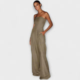 Elegant stropløs jumpsuit