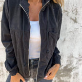 Amalie | Casual jakke med hætte og lynlås