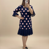 Mila | Damekjole med plisseringer i prikker