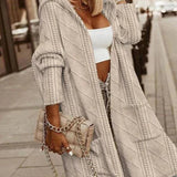 Jelone - Lang cardigan med hætte