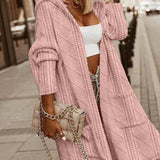 Jelone - Lang cardigan med hætte