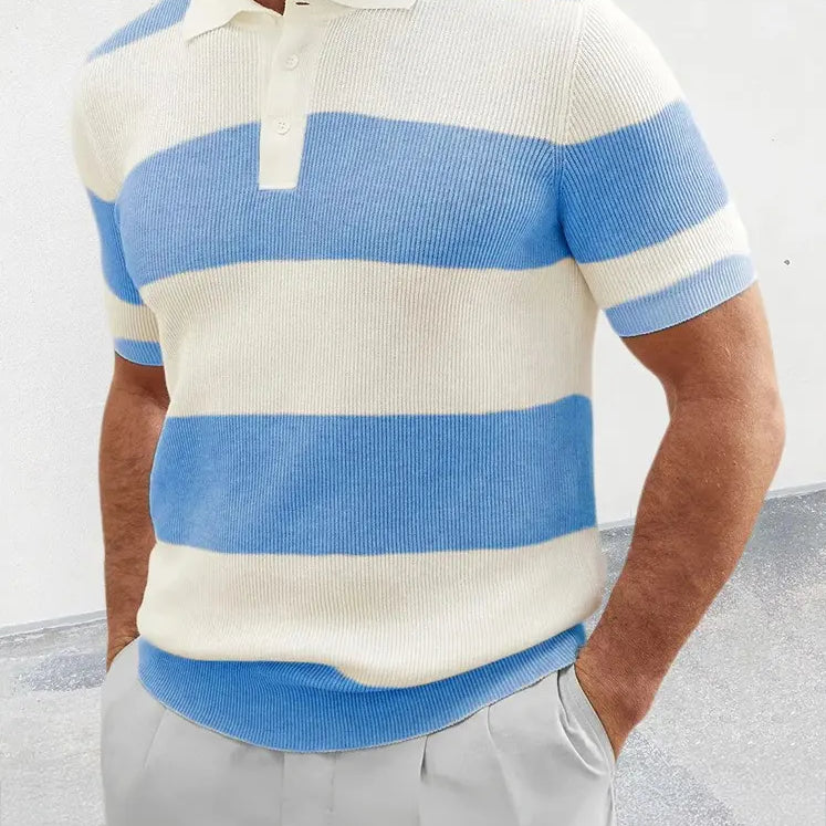 Peter - ribbet poloshirt med striber