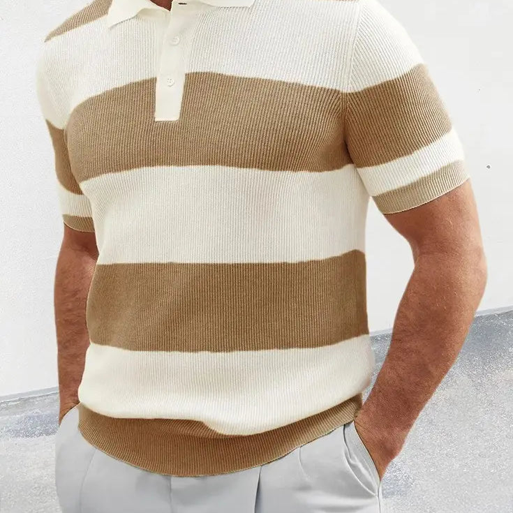 Peter - ribbet poloshirt med striber